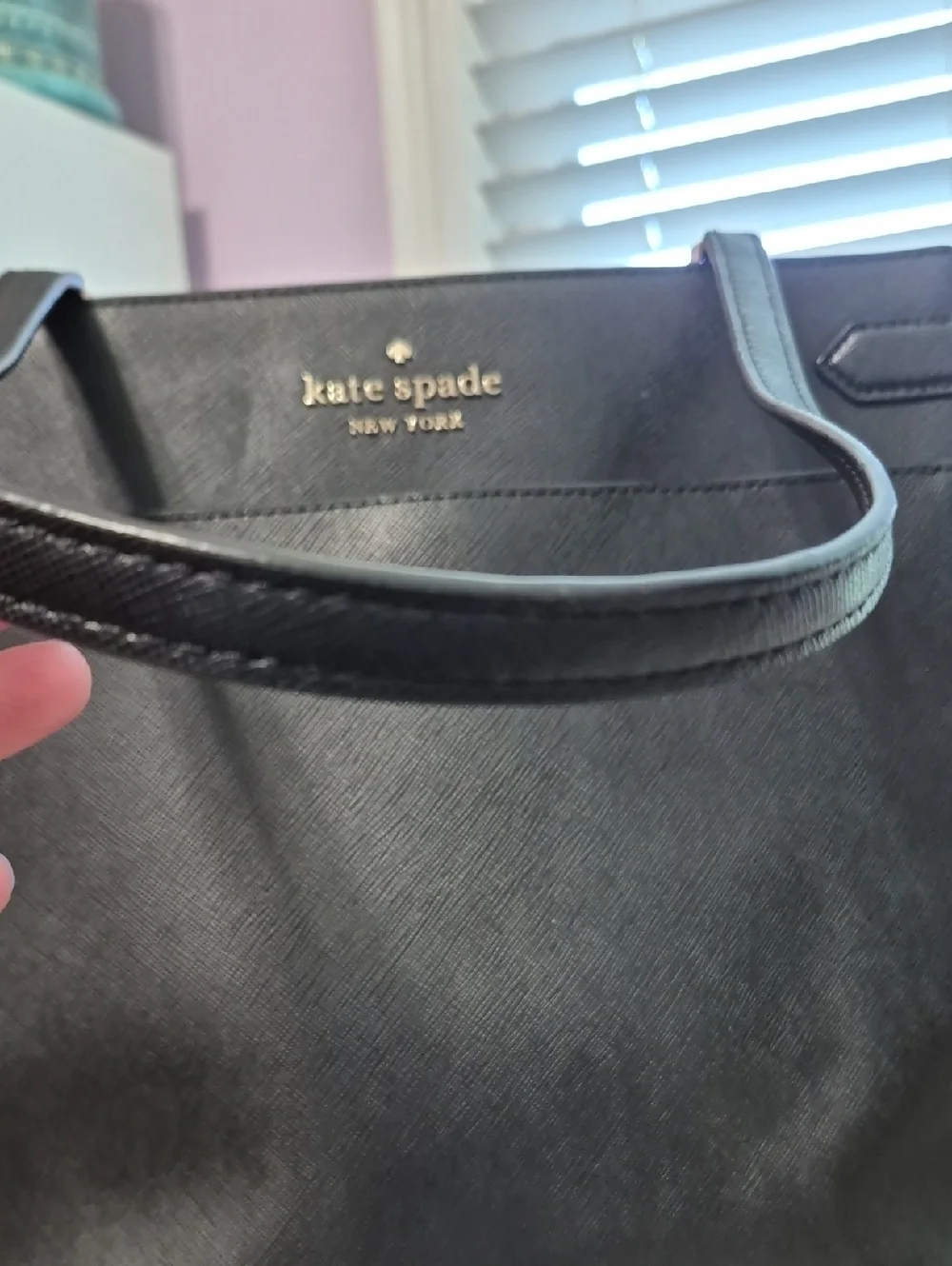 KATE SPADE Staci Large Black Leather Laptop Tote Bag - Picture 3 of 13